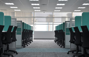 low pile commercial carpet surrounded by workstations