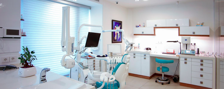 a patient room of a dentist office