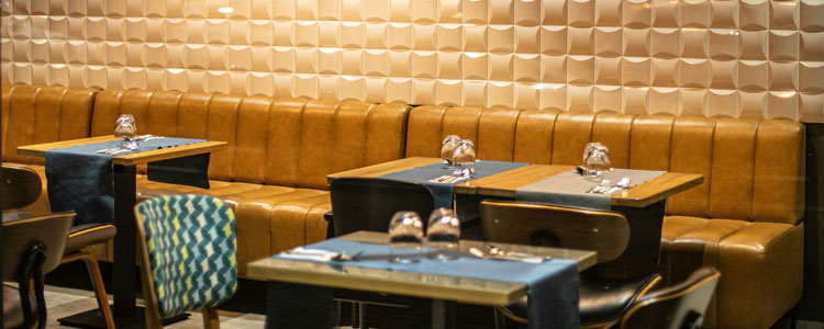 empty tables of a high end restaurant
